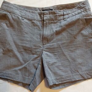 Tommy Hilfiger Womens Size 6 Linen‎ Blend Navy Blue & White Casua Walking Shorts